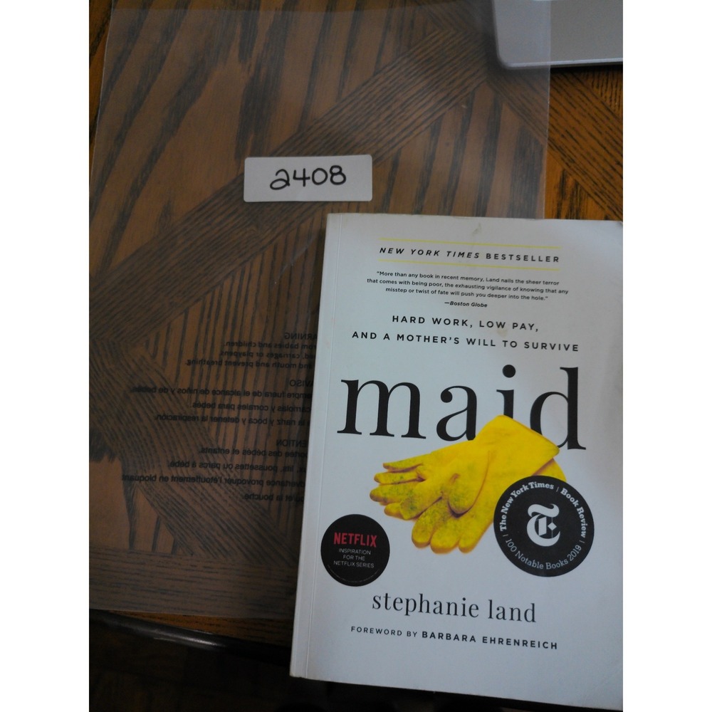 Maid Stephanie Land Paperback Book Adult One Size White Memoir Netflix Inspired